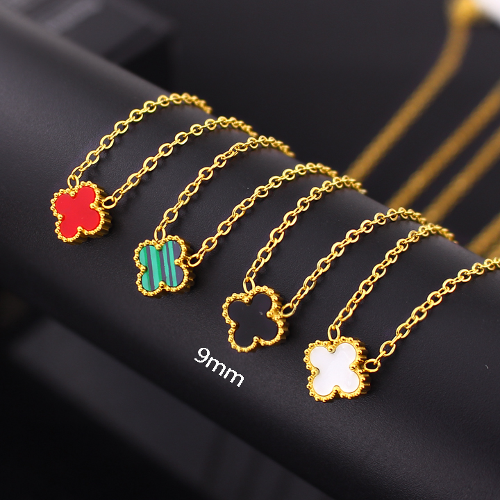 TN883b Dây chuyền nữ titan hoa 4 cánh van cleef size 9mm