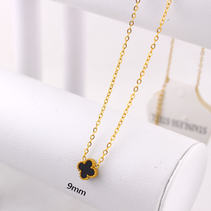 TN883c Dây chuyền nữ titan hoa 4 cánh van cleef size 9mm