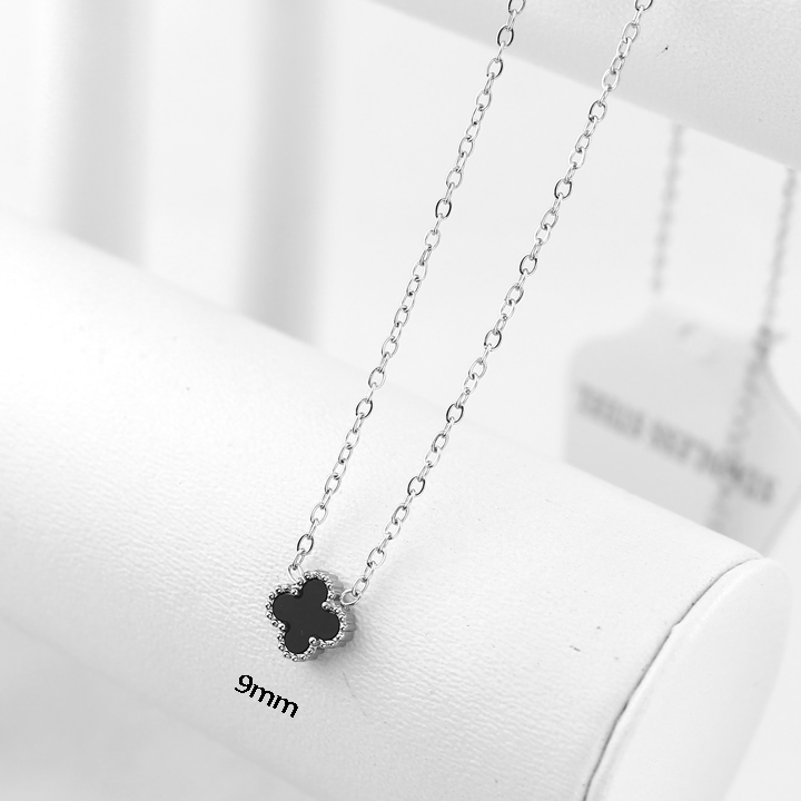 TN884c Dây chuyền nữ titan hoa 4 cánh van cleef size 9mm