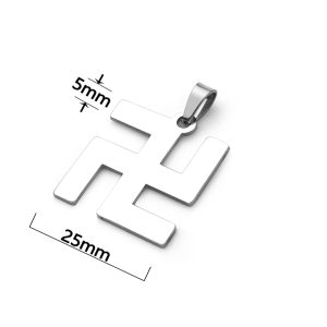 MD086b Mặt dây chuyền chữ vạn inox cao cấp