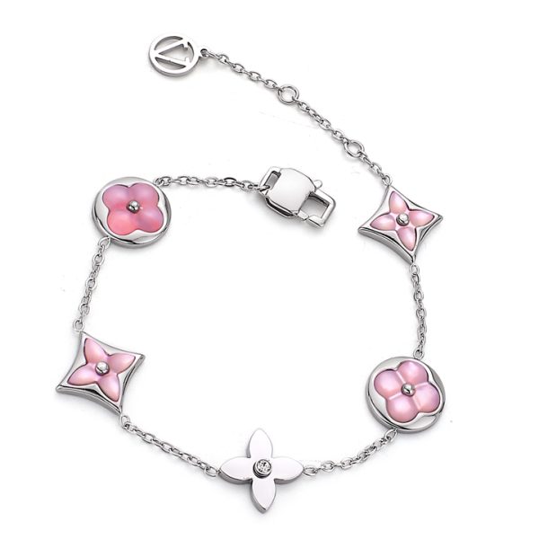 TA323b Lắc tay nữ titan hoa LV thời trang sang trọng luxury