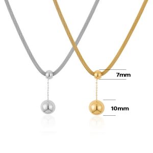 TN887a Dây chuyền nữ titan bi rớt cách điệu