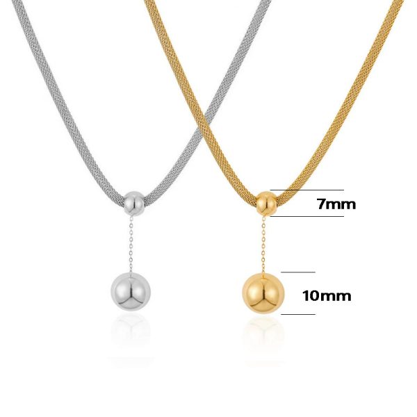 TN887a Dây chuyền nữ titan bi rớt cách điệu