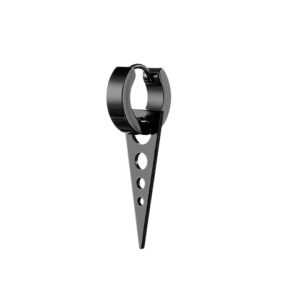 BT006e Bông tai inox nam khoen tròn gắn phụ kiện hình tam giác