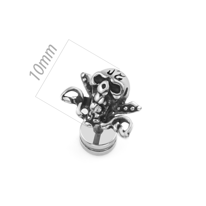 BT008a Bông tai inox nam hình đầu lâu