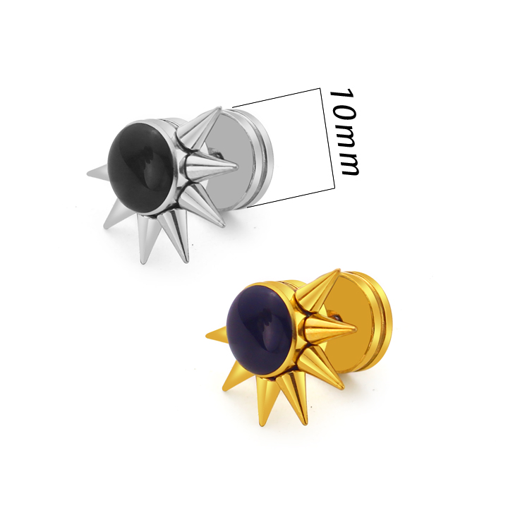 BT048a Bông tai inox tạ trọn có gắn đinh