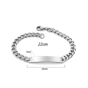 LT001 Lắc tay inox có bảng 7mm