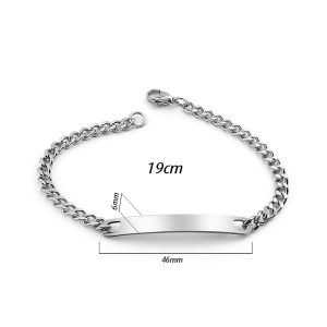 LT002 Lắc tay inox có bảng 6mm