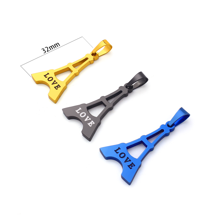 MD029 Mặt dây chuyền inox hình tháp eiffel