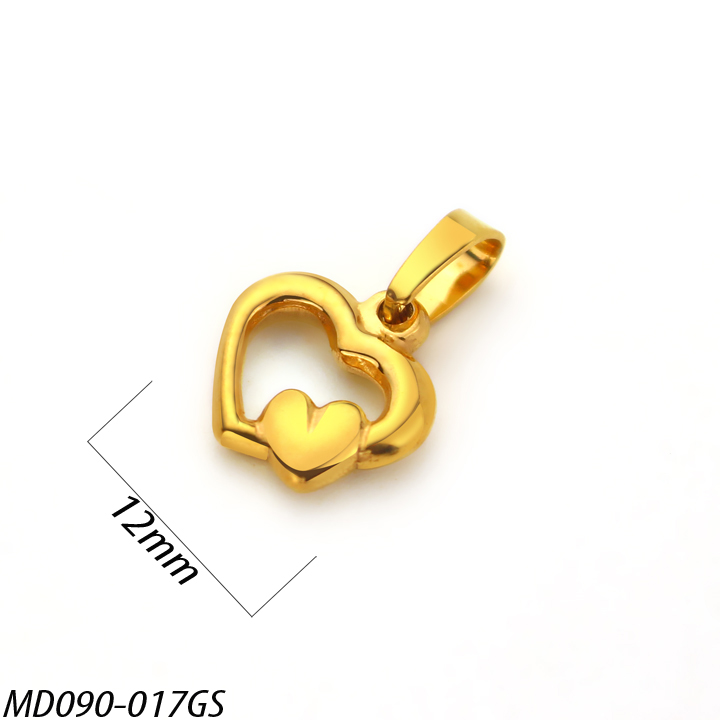MD090b Mặt dây chuyền inox mạ vàng hình trái tim