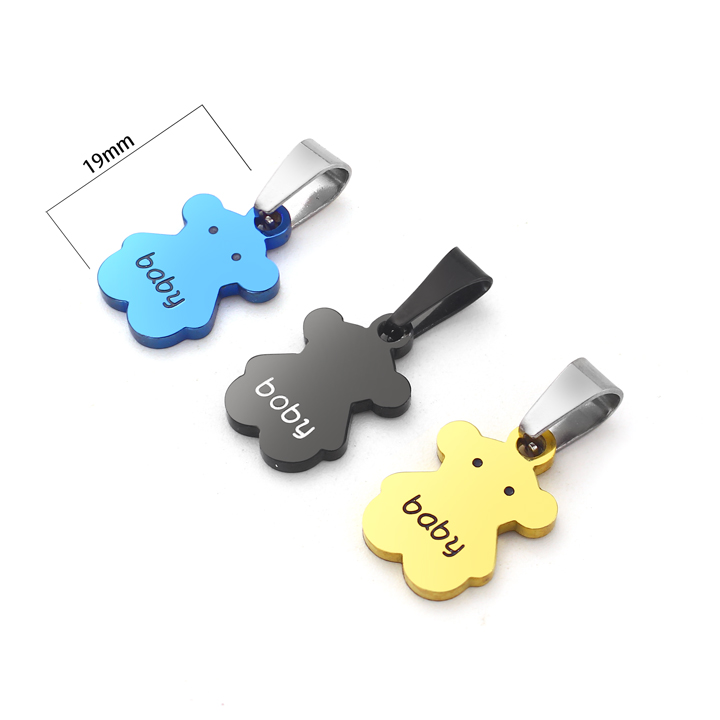 MD098 Mặt dây chuyền inox hinh con gấu