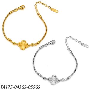 TA175a Lắc tay nữ titan cỏ 4 lá may mắn