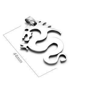 MD037d Mặt dây chuyền con rồng inox bóng đẹp không đen