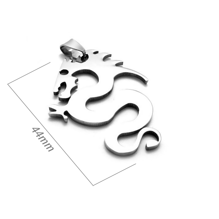 MD037d Mặt dây chuyền con rồng inox bóng đẹp không đen