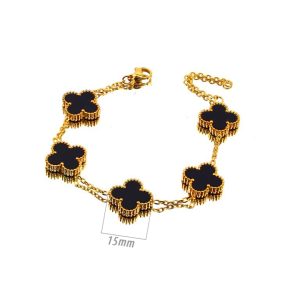 TA291l Lắc tay nữ titan van cleef LV 5 bông 15mm