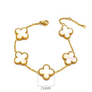 TA291n Lắc tay nữ titan van cleef LV 5 bông 15mm
