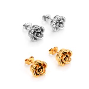 TB023a Bông tai titan hoa hồng