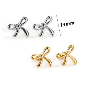 TB024a Bông tai titan hình chiếc nơ