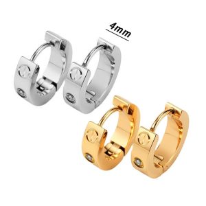 TB096c Bông tai titan cartier 4mm