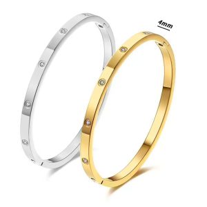 TV145a Vòng tay titan cartier bảng 4mm