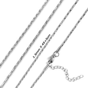 D003d Dây chuyền nữ inox kiểu mì xoắn