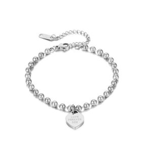 TA012b Lắc tay nữ titan Forever love 520 màu trắng