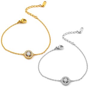 TA336c Lắc tay titan mặt tròn đính full kim