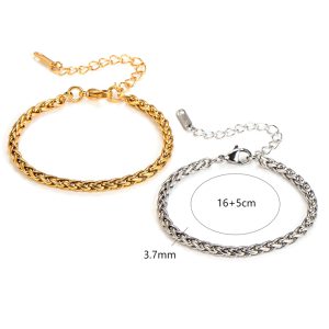 TA414a Lắc tay nữ titan bông dừa xoắn trơn không phụ kiện