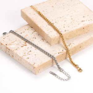 TA414d Lắc tay nữ titan bông dừa xoắn trơn không phụ kiện