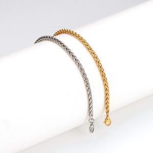 TA414e Lắc tay nữ titan bông dừa xoắn trơn không phụ kiện