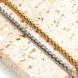 TA414f Lắc tay nữ titan bông dừa xoắn trơn không phụ kiện