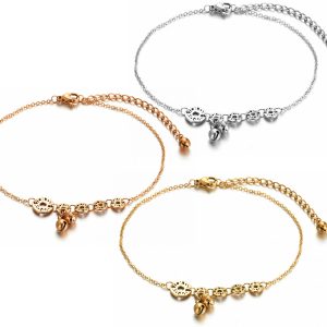 TA509a Lắc chân titan 5 đồng kim tiền có gắn chuông