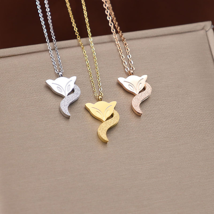 TN004j Vòng cổ titan hồ ly dây chuyền titan con cáo