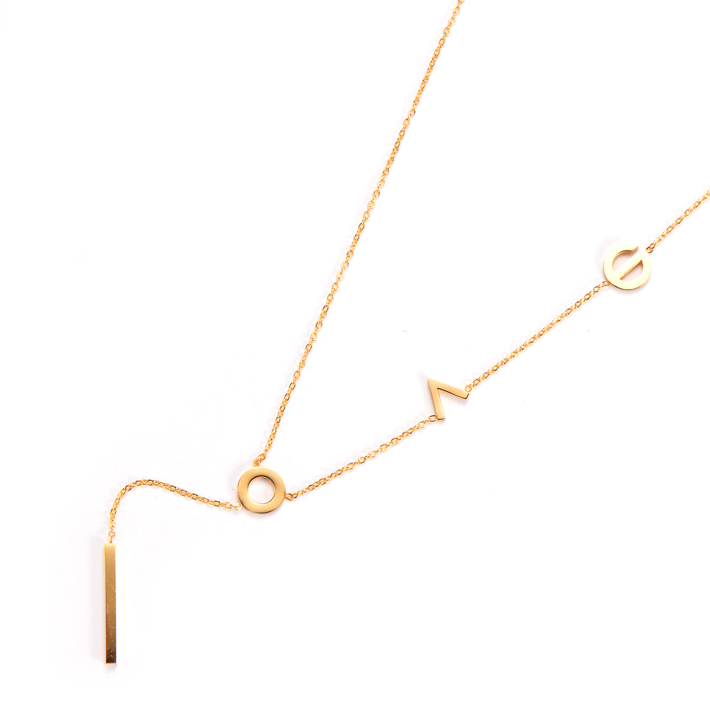 TN066c Dây chuyền nữ titan chữ love cách điệu