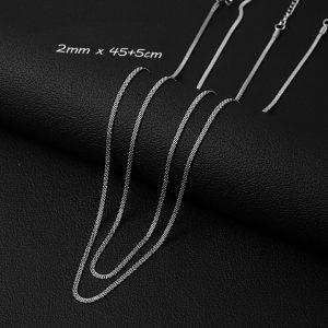 D002c Dây chuyền trơn không mặt kiểu lưới