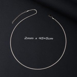 D002d Dây chuyền trơn không mặt kiểu lưới