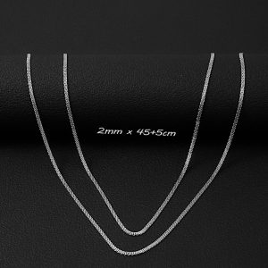 D002e Dây chuyền trơn không mặt kiểu lưới