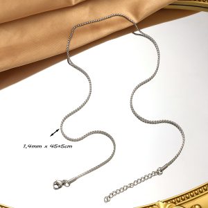 D004a Dây chuyền trơn titan không mặt kiểu chữ S