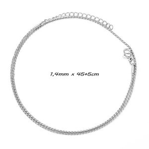 D004b Dây chuyền trơn titan không mặt kiểu chữ S