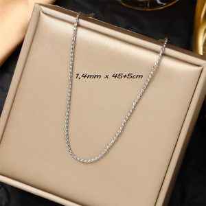 D004d Dây chuyền trơn titan không mặt kiểu chữ S