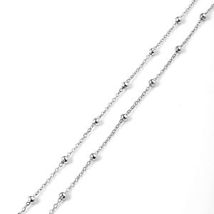 D006d Dây chuyền chữ cong titan trơn không mặt gắn bi cách điệu