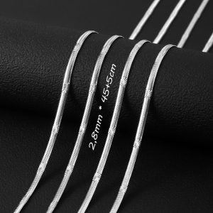 D014a Dây mì mì dẹp trơn titan chạm chiếu cách điệu không kèm mặt