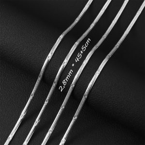 D014b Dây mì mì dẹp trơn titan chạm chiếu cách điệu không kèm mặt