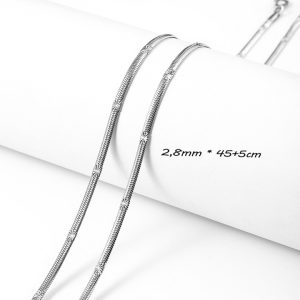 D014d Dây mì mì dẹp trơn titan chạm chiếu cách điệu không kèm mặt