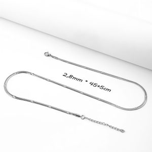 D014f Dây mì mì dẹp trơn titan chạm chiếu cách điệu không kèm mặt