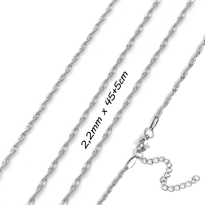 D029c Dây chuyền nữ inox kiểu xoắn