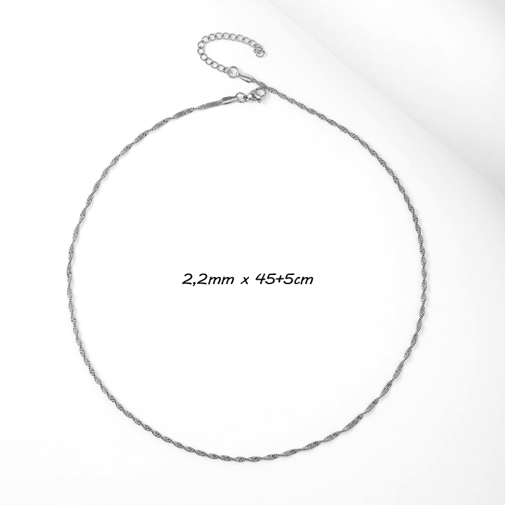 D029d Dây chuyền nữ inox kiểu xoắn