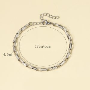 TA010c Lắc tay titan ô chữ nhật bo cạnh
