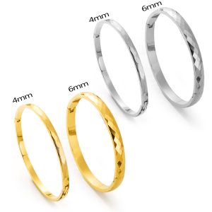 TV112b Vòng tay titan chạm mặt cắt kim cương