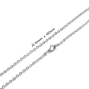 D009a Dây chuyền inox chữ cong mắc xích 2,4mm